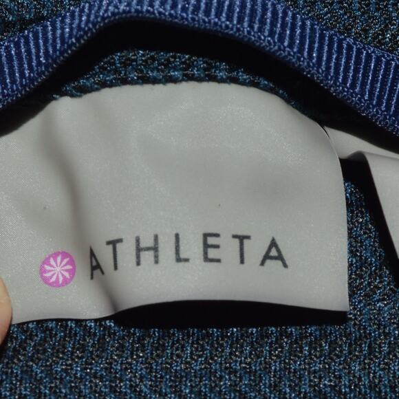 Athleta Small Navy Women's jacquard intention asymmetrical zip jacket - Picture 4 of 9